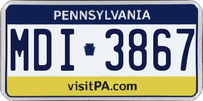 PA license plate MDI3867