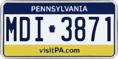 PA license plate MDI3871