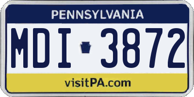 PA license plate MDI3872
