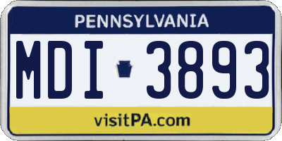 PA license plate MDI3893