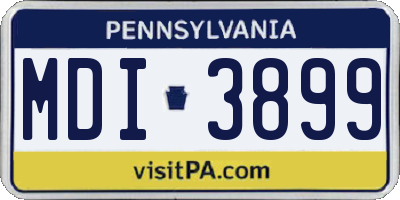 PA license plate MDI3899