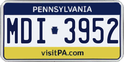 PA license plate MDI3952