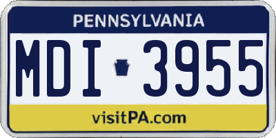 PA license plate MDI3955