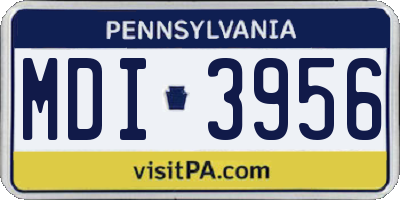 PA license plate MDI3956