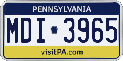 PA license plate MDI3965