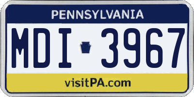 PA license plate MDI3967