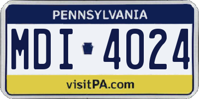 PA license plate MDI4024