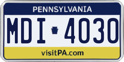PA license plate MDI4030