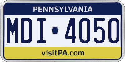 PA license plate MDI4050