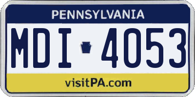 PA license plate MDI4053
