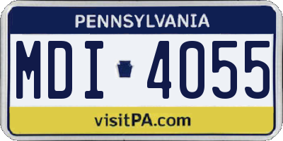 PA license plate MDI4055