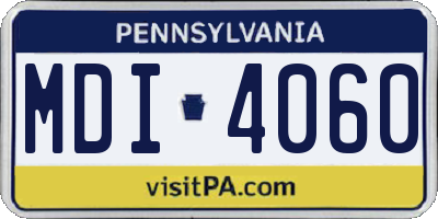 PA license plate MDI4060