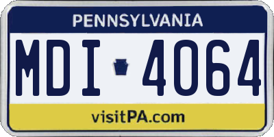 PA license plate MDI4064