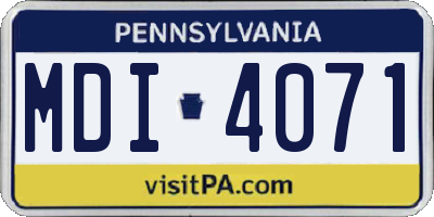 PA license plate MDI4071