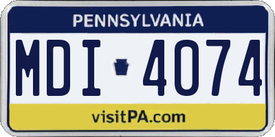 PA license plate MDI4074