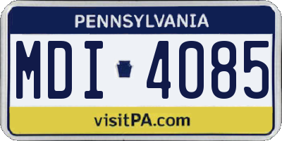 PA license plate MDI4085