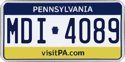 PA license plate MDI4089
