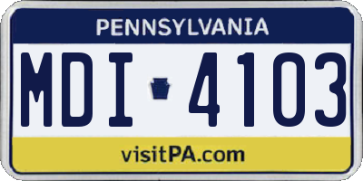 PA license plate MDI4103