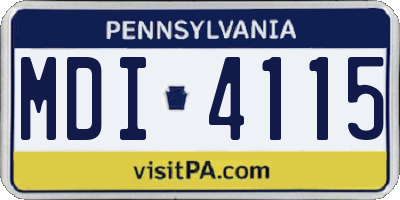 PA license plate MDI4115