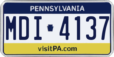 PA license plate MDI4137