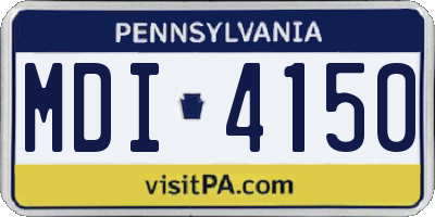 PA license plate MDI4150