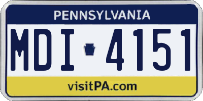 PA license plate MDI4151