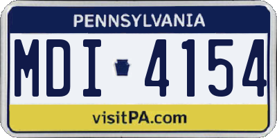 PA license plate MDI4154