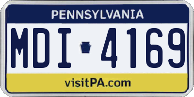 PA license plate MDI4169