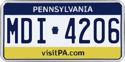 PA license plate MDI4206