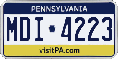 PA license plate MDI4223