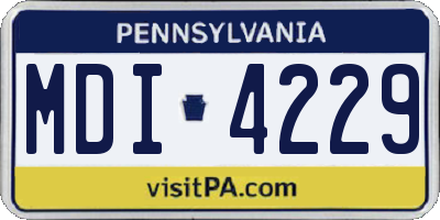 PA license plate MDI4229