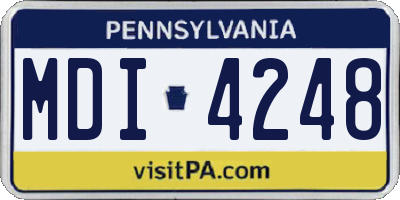 PA license plate MDI4248