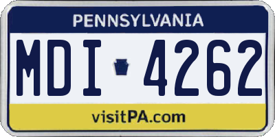 PA license plate MDI4262