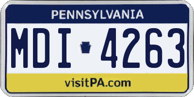 PA license plate MDI4263