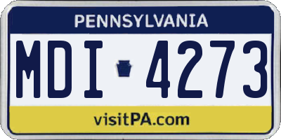 PA license plate MDI4273