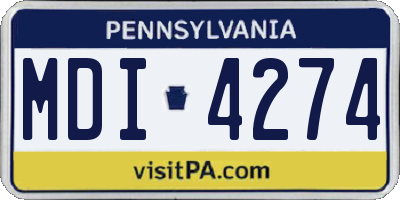 PA license plate MDI4274