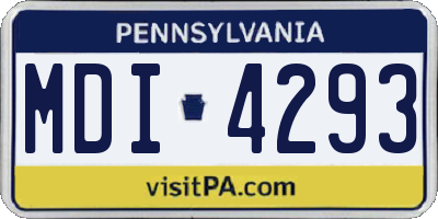 PA license plate MDI4293