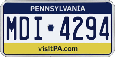 PA license plate MDI4294