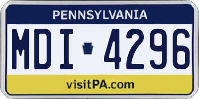 PA license plate MDI4296