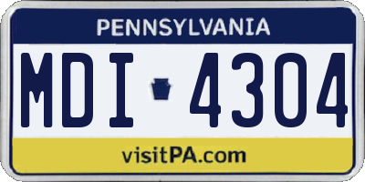 PA license plate MDI4304