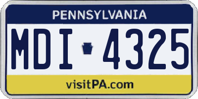 PA license plate MDI4325