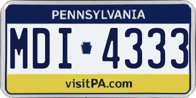 PA license plate MDI4333