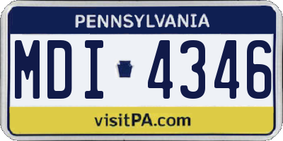 PA license plate MDI4346