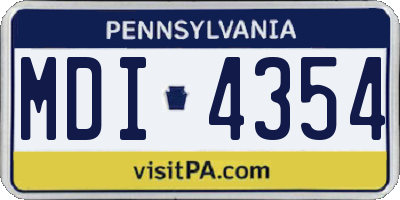 PA license plate MDI4354