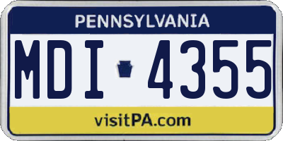 PA license plate MDI4355