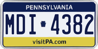 PA license plate MDI4382
