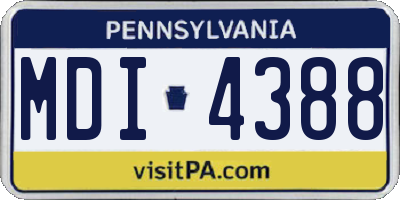 PA license plate MDI4388