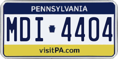 PA license plate MDI4404