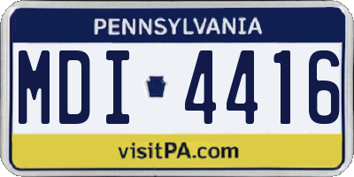 PA license plate MDI4416