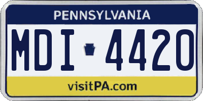 PA license plate MDI4420